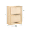 SoBuy FSR160-N Armoire à Chaussures 2 Abattants, Rangement pour Entrée Couloir – Naturel