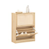 SoBuy FSR160-N Armoire à Chaussures 2 Abattants, Rangement pour Entrée Couloir – Naturel