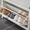 SoBuy FSR161-W Banc à Chaussures avec Coussin Rembourré et 1 Abattant pour Entrée Couloir – 80x30x50 cm, Blanc