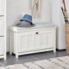 SoBuy FSR161-W Banc à Chaussures avec Coussin Rembourré et 1 Abattant pour Entrée Couloir – 80x30x50 cm, Blanc