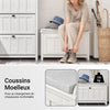 SoBuy FSR161-W Banc à Chaussures avec Coussin Rembourré et 1 Abattant pour Entrée Couloir – 80x30x50 cm, Blanc
