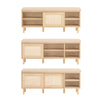 SoBuy FSR163-N Banc à Chaussures avec Coussin et Portes Coulissantes – Naturel
