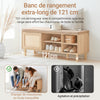 SoBuy FSR163-N Banc à Chaussures avec Coussin et Portes Coulissantes – Naturel