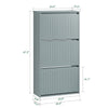 SoBuy FSR165-H-HG Meuble à Chaussures à Abattants 3 Niveaux – Rangement Discret pour Entrée – 61x26x120 cm Gris