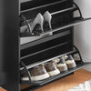 SoBuy FSR165-H-SCH Meuble à Chaussures à Abattants 3 Niveaux – Rangement Discret pour Entrée – 61x26x120 cm Noir