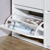 Prévente SoBuy FSR165-H-W Meuble à Chaussures à Abattants 3 Niveaux – Rangement Discret pour Entrée – 61x26x120 cm Blanc