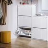 Prévente SoBuy FSR165-H-W Meuble à Chaussures à Abattants 3 Niveaux – Rangement Discret pour Entrée – 61x26x120 cm Blanc