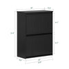 SoBuy FSR165-K-SCH Meuble à Chaussures à Abattants 2 Niveaux – Rangement Discret pour Entrée – 61x26x81 cm Noir