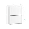 SoBuy FSR165-K-W Meuble à Chaussures à Abattants 2 Niveaux – Rangement Discret pour Entrée – 61x26x81 cm Blanc