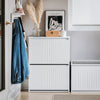 SoBuy FSR165-K-W Meuble à Chaussures à Abattants 2 Niveaux – Rangement Discret pour Entrée – 61x26x81 cm Blanc