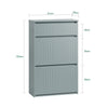 SoBuy FSR165-HG Armoire à Chaussures avec Coussin Rembourré, Coffre 2 Abattants, Capacité 30 kg pour Entrée – Gris
