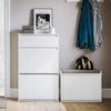 SoBuy FSR165-W Meuble à Chaussures à Abattants 2 Niveaux – Rangement Discret pour Entrée – Blanc