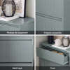 SoBuy FSR165-HG Armoire à Chaussures avec Coussin Rembourré, Coffre 2 Abattants, Capacité 30 kg pour Entrée – Gris