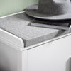 SoBuy FSR168-W Banc à Chaussures Banc de Rangement Meuble d'Entrée Meuble à Chaussures, 2 Portes Coussin Rembourré