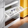 SoBuy FSR169-W Meuble à Chaussures Ultra-Slim 19 cm à Abattants – Rangement Discret – Blanc