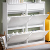 SoBuy FSR169-W Meuble à Chaussures Ultra-Slim 19 cm à Abattants – Rangement Discret – Blanc