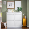 SoBuy FSR169-W Meuble à Chaussures Ultra-Slim 19 cm à Abattants – Rangement Discret – Blanc