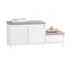 SoBuy FSR172-W Banc à Chaussures pour Enfants avec 2 Coussins Rembourrés, 2 Portes et 1 Tiroir, Charge 181 kg pour Entrée – 1