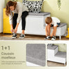 SoBuy FSR172-W Banc à Chaussures pour Enfants avec 2 Coussins Rembourrés, 2 Portes et 1 Tiroir, Charge 181 kg pour Entrée – 100x35x42 cm, Blanc