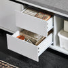 SoBuy FSR176-W Banc de Rangement, Banc à Chaussures, avec 1 Coussin Rembourré, 2 Tiroirs et 2 Portes pour Entrée