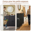 SoBuy FSR177-L-SCH Meuble à Chaussures Ultra-Slim 19 cm – 4 Abattants, 12 à 16 Paires – Noir