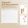 SoBuy FSR177-L-W Armoire à Chaussures 4 Abattants – 12 à 16 Paires, 19 cm de Profondeur, Anti-Basculement – 100×19×91 cm, Blanc