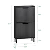 SoBuy FSR177-SCH Armoire à Chaussures 2 Abattants – 4 à 6 Paires, 19 cm de Profondeur, Anti-Basculement – 50×19×90 cm, Noir
