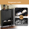 SoBuy FSR177-SCH Armoire à Chaussures 2 Abattants – 4 à 6 Paires, 19 cm de Profondeur, Anti-Basculement – 50×19×90 cm, Noir