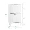 SoBuy FSR177-W Armoire à Chaussures 2 Abattants – 4 à 6 Paires, 19 cm de Profondeur, Anti-Basculement – 50×19×90 cm, Blanc