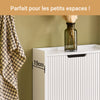 SoBuy FSR177-W Armoire à Chaussures 2 Abattants – 4 à 6 Paires, 19 cm de Profondeur, Anti-Basculement – 50×19×90 cm, Blanc