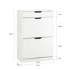 SoBuy FSR180-W Armoire à Chaussures 2 Abattants et 1 Tiroir, Meuble d'Entrée pour Couloir – 60x30x90 cm, Blanc
