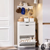 SoBuy FSR180-W Armoire à Chaussures 2 Abattants et 1 Tiroir, Meuble d'Entrée pour Couloir – 60x30x90 cm, Blanc
