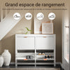 SoBuy FSR186-II-W Meuble à Chaussures à Abattants 4 Niveaux – Rangement Familial pour Entrée – 104x23x82 cm Blanc