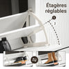 SoBuy FSR186-II-W Meuble à Chaussures à Abattants 4 Niveaux – Rangement Familial pour Entrée – 104x23x82 cm Blanc
