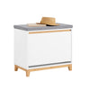 SoBuy FSR191-WN Banc à Chaussures avec Coussin Rembourré et 1 Abattant pour Entrée Couloir – 60x34x55 cm, Blanc et Naturel