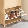 SoBuy FSR200-II-N Meuble à Chaussures 2 Abattants – 8 Paires, Pointure EU 47, Étagères Modulables, Anti-Basculement, 60×24×83 cm, Bois Clair