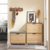 SoBuy FSR200-II-N Meuble à Chaussures 2 Abattants – 8 Paires, Pointure EU 47, Étagères Modulables, Anti-Basculement, 60×24×83 cm, Bois Clair