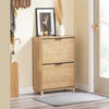 SoBuy FSR200-II-N Meuble à Chaussures 2 Abattants – 8 Paires, Pointure EU 47, Étagères Modulables, Anti-Basculement, 60×24×83 cm, Bois Clair