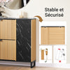 SoBuy FSR203-N Armoire à Chaussures avec 2 Abattants et Porte Latérale – L90×P24×H88 cm, 8 Paires, Charge 60 kg, Style Nordique, Naturel et Noir