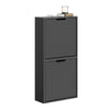 SoBuy FSR204-SCH Meuble à Chaussures Mural 19 cm avec 2 Portes Abattantes et 2 Étagères – Installation Horizontale ou Vertica