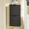 SoBuy FSR204-SCH Meuble à Chaussures Mural 19 cm avec 2 Portes Abattantes et 2 Étagères – Installation Horizontale ou Verticale, Noir, 50×19×100 cm