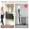 SoBuy FSR204-SCH Meuble à Chaussures Mural 19 cm avec 2 Portes Abattantes et 2 Étagères – Installation Horizontale ou Verticale, Noir, 50×19×100 cm
