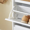 SoBuy FSR205-WN Meuble à Chaussures Gain de Place – Entrée Étroite – 61x26x91 cm Blanc et Naturel