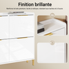 SoBuy FSR206-GW Armoire à Chaussures Ultra-Slim 19 cm pour 16-20 Paires, Finition Blanc Brillant et Or – Anti-Basculement, MDF E1, 100x19x90 cm