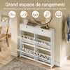 SoBuy FSR208-W Meuble à Chaussures Gain de Place Ultra-Slim 19cm – Entrée Étroite – 100x19x107 cm Blanc