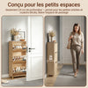 Prévente SoBuy FSR213-N Meuble à Chaussures pour Entrée Étroite 24 cm de Profondeur – Naturel