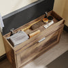 Prévente SoBuy FSR218-F Banc à Chaussures avec Coussin Amovible et 1 Abattant – Slim 24 cm, 6-8 Paires, Charge 123 kg – Bois et Gris
