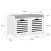 SoBuy FSR23-K-W Banc à Chaussures avec Coussin Rembourré et 2 Cubes de Rangement pour Entrée – 71x34x43 cm, Blanc