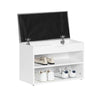 SoBuy FSR25-HG Banc à Chaussures 2 Étages avec Coussin Gris Rembourré pour Entrée Couloir – 60x30x44 cm, Blanc