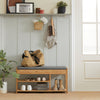 SoBuy FSR47-N Banc à Chaussures avec Étagère et Tiroirs Latéraux, Assise pour Entrée Couloir – 90x30x45 cm, Naturel